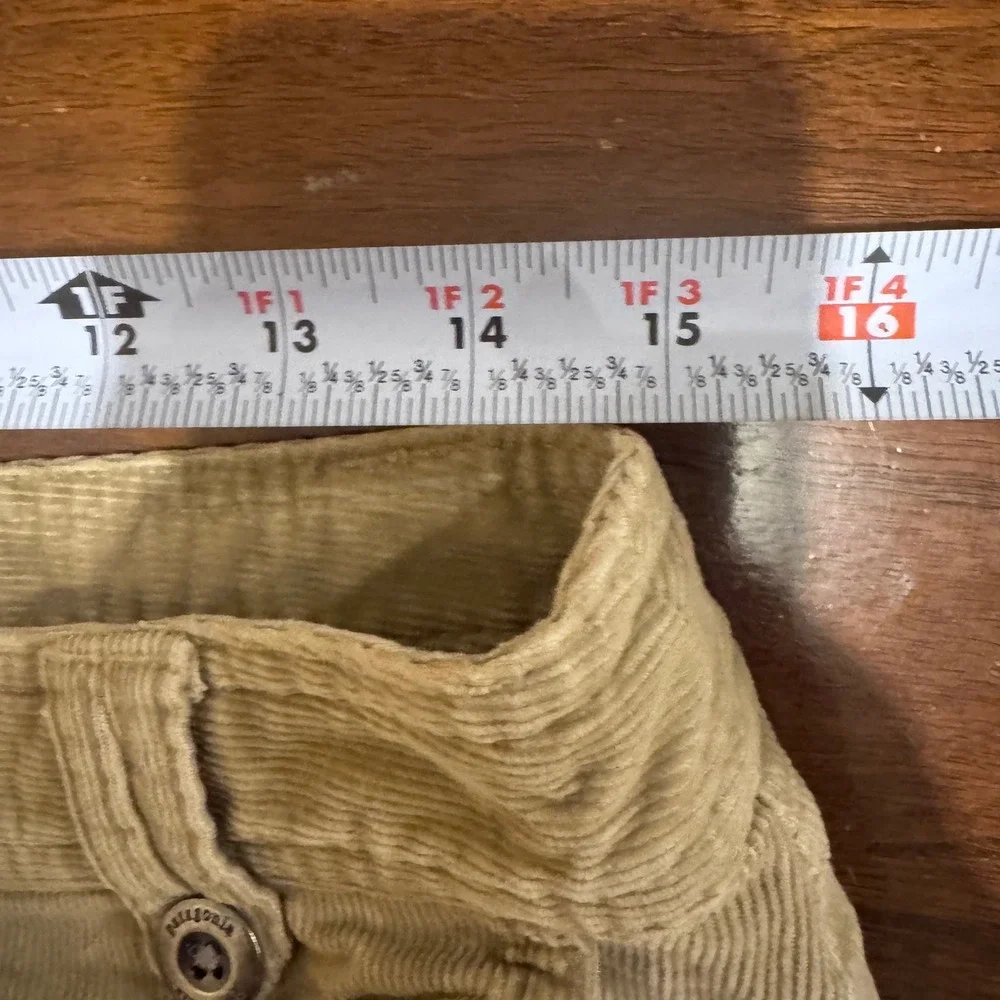 Patagonia Womens Tan Corduroy Mini Skirt Organic Cotton Size 6 Raw Hem Beige